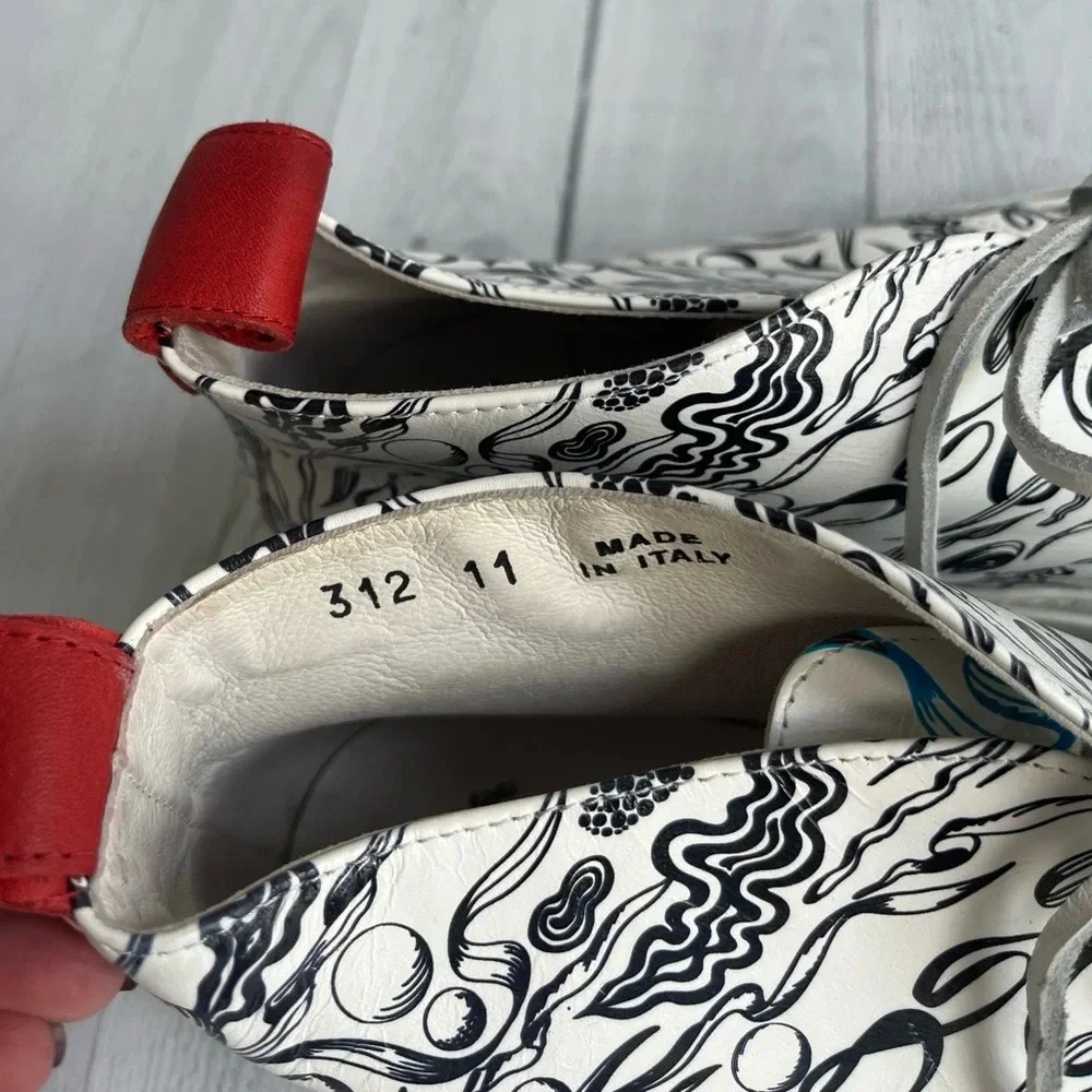 RARE Del Toro x Pepsi Live For Now Blue & Red Printed Leather Chukkas Size 11